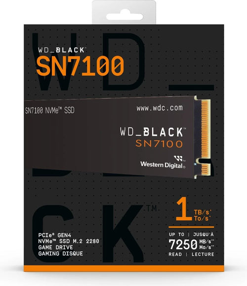 WD BLACK SN7100 1TB NVMe Gen4 PCIe M.2 2280 SSD TLC 3D NAND Internal Solid State Drive up to 7,250MB/s