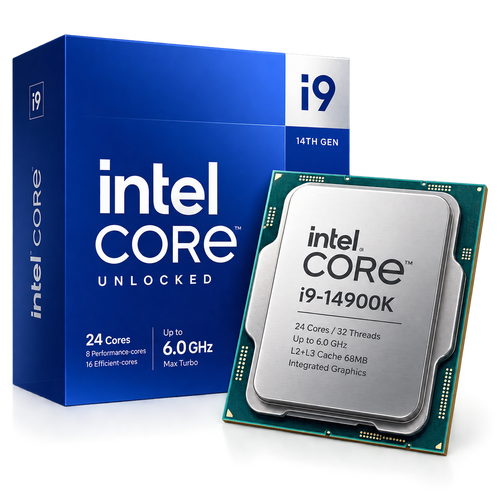 Intel NEW 14Gen Core i9-14900K 24-Cores up to 6.0 GHz L2+L3 68MB Cache w/ Integrated Graphics & Unlocked - Tray
