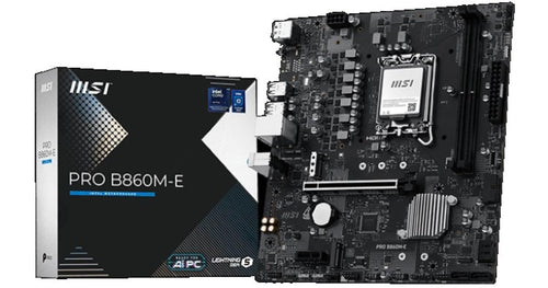 MSI PRO B860M-E mATX - Supports Intel Core Ultra Processors (Series 2), LGA 1851 - Direct 6 Phases, DDR5 Memory Boost (9066+ MT/s OC), PCIe 5.0 x16, M.2 Gen5, 5G LAN