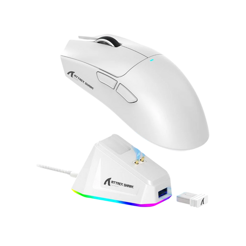 ATTACK SHARK X11 Lightweight Wireless Gaming Mouse with RGB Charging Dock,Tri-Mode-2.4G/USB-C Wired/BT,22K DPI,PAW3311 Optical Sensor,HUYU Switch, 5 programmable Buttons for PC/Mac