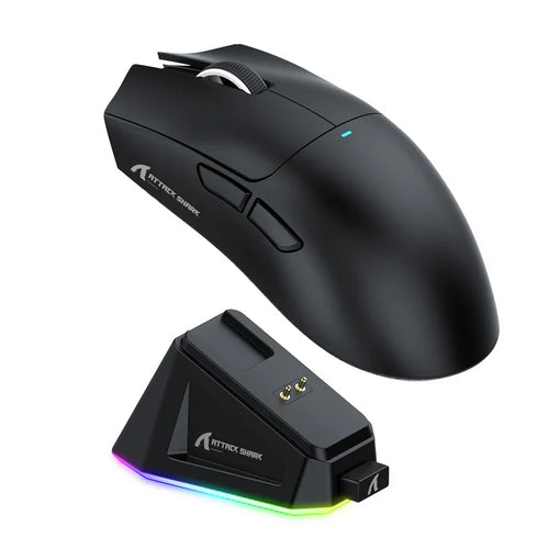 ATTACK SHARK X11 Lightweight Wireless Gaming Mouse with RGB Charging Dock,Tri-Mode-2.4G/USB-C Wired/BT,22K DPI,PAW3311 Optical Sensor,HUYU Switch, 5 programmable Buttons for PC/Mac