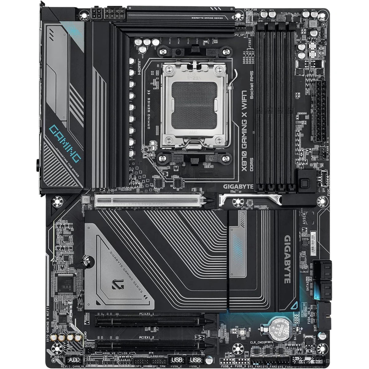 GIGABYTE X870 EAGLE WIFI 7 AMD Socket AM5, Dual Channel DDR5, AMD X870 Chipset, DDR5 Up to 256GB Memory, EZ-Latch Plus, 3 x M.2 Slots