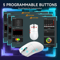 ATTACK SHARK X11 Lightweight Wireless Gaming Mouse with RGB Charging Dock,Tri-Mode-2.4G/USB-C Wired/BT,22K DPI,PAW3311 Optical Sensor,HUYU Switch, 5 programmable Buttons for PC/Mac