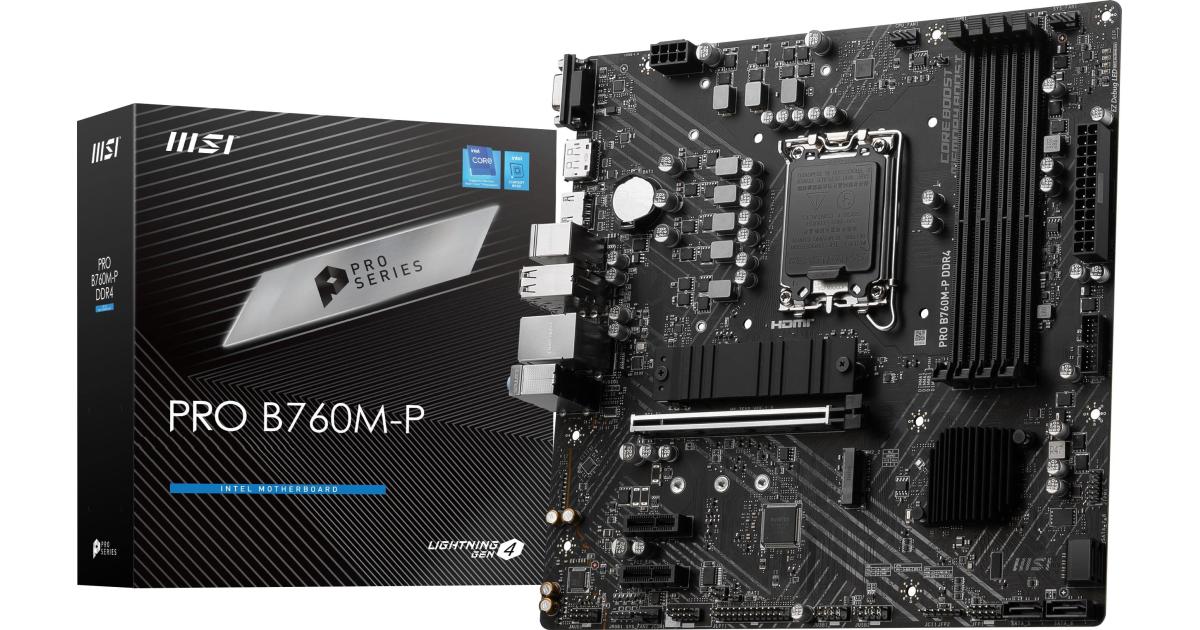 MSI PRO B760M-P DDR5 Intel 13th Gen Motherboard PCIe 4.0 DDR5 2xM.2 PCIe 4.0 Mainboard