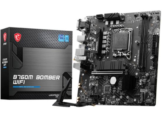MSI B760M BOMBER WIFI DDR5 Intel 14th/13th Gen Motherboard PCIe 4.0 DDR5 2xM.2 Gen4 x4 PCIe 4.0 Mainboard