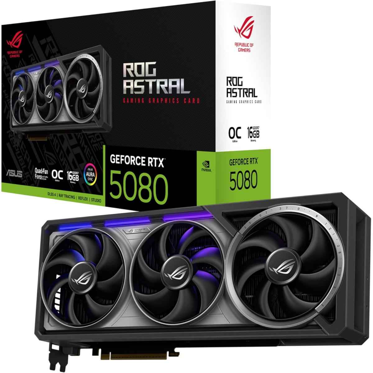 ASUS ROG Astral GeForce RTX 5080 16GB GDDR7 OC Edition - Graphics Card