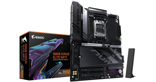GIGABYTE B850 AORUS ELITE WIFI7 AM5 ATX Motherboard, AMD B850 Chipset, 4x DDR5 DIMM Slots, Up to 256GB Max Memory, WiFi & BT Connectivity, 1 x PCIe 5.0 x16, 3 x M.2 Slots
