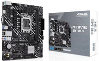 ASUS Prime H610M-K DDR5 Micro-ATX LGA 1700 Motherboard, Intel H610 Chipset, 2x DIMM DDR5 Slots, 96GB Max Memory, 1x M.2 Slot, 1x PCIe 4.0 x16 Slot, Realtek 1Gb Ethernet