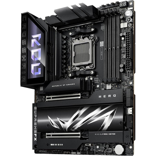 ASUS ROG CROSSHAIR X870E HERO, AMD AM5 Motherboard, DDR5 192GB Max Support EXPO, AI Intelligence, Wi-Fi 7, 2 x USB4 Ports, Overclocking Support