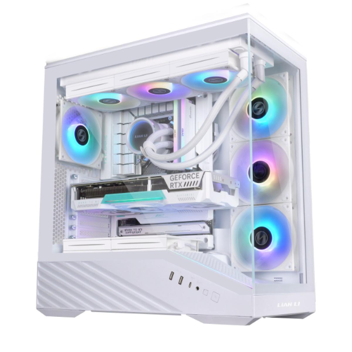 Lian Li V100R (Vector V100RW) MESH (White) ARGB ATX Mid Tower Tempered Glass Gaming Case W/ Type-C.