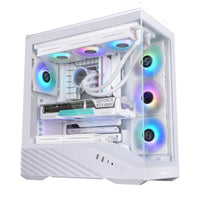 Lian Li V100R (Vector V100RW) MESH (White) ARGB ATX Mid Tower Tempered Glass Gaming Case W/ Type-C.