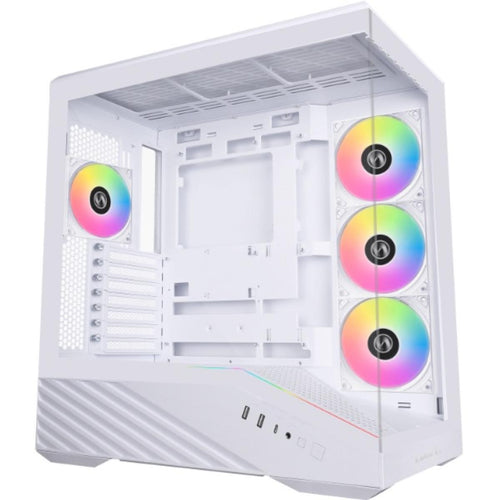 Lian Li V100R (Vector V100RW) MESH (White) ARGB ATX Mid Tower Tempered Glass Gaming Case W/ Type-C.
