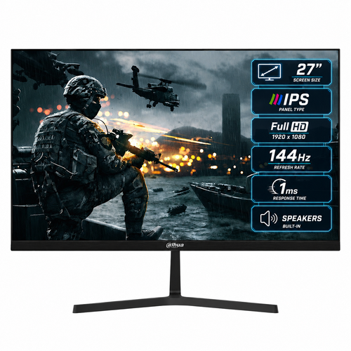 Dahua LM27-B221S 27” IPS Full HD 144Hz 1ms Anti-blue Light Design 99% sRGB HDMI & Display Port Interface w/ Multimedia Speakers - Black