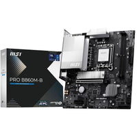 MSI PRO B860M-B mATX - Supports Intel Core Ultra Processors (Series 2), LGA 1851 - Direct 6 Phases, DDR5 Memory Boost (9066+ MT/s OC), PCIe 5.0 x16, M.2 Gen5, 5G LAN