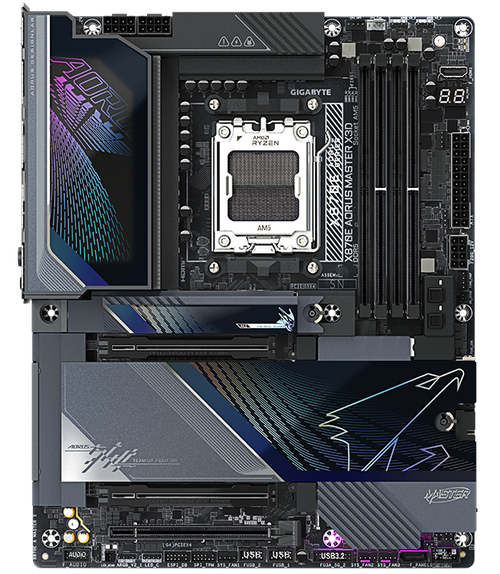 GIGABYTE X870E AORUS PRO X3D ATX AM5 Motherboard, AMD X870E Chipset, 4x DDR5 DIMM Slots, Up to 256GB Max Memory, 1x PCIe 5.0 x16 with PCIe UD Slots, 4x M.2 Slots