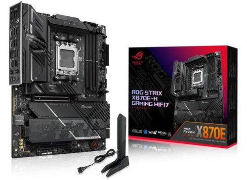 ASUS ROG STRIX X870E-H GAMING WIFI 7 ATX Motherboard, AMD X870E Chipset, 4x DDR5 DIMM Slots, 256GB Max Memory, 1x PCIe 5.0 x16 Slots, 4 x M.2 Slots