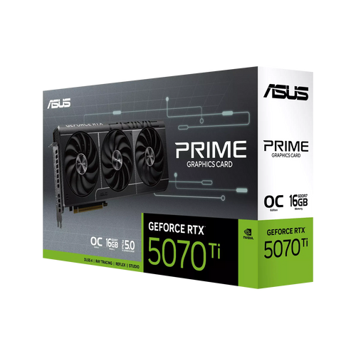 ASUS Prime GeForce RTX 5070 Ti OC Edition 16GB GDDR7 256-Bit Memory Graphics Card, 16GB GDDR7 256-Bit Memory, 2497 MHz Boost Clock, 8960 CUDA Cores, PCI Express 5.0