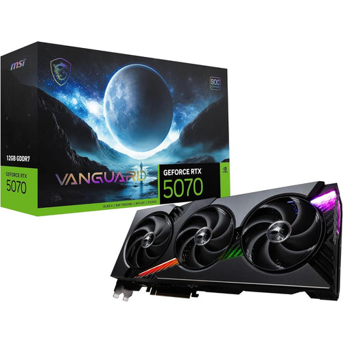 MSI GeForce RTX 5070 VANGUARD SOC 12GB GDDR7 192-Bit Memory, 2640 MHz Boost Clocks, 6144 CUDA Cores, 28 Gbps Memory Speed, PCI Express Gen 5