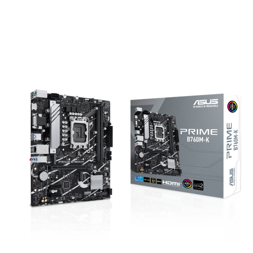 ASUS PRIME B760M-K DDR5 Intel 13th Gen Motherboard PCIe 4.0 2xM.2 2.5Gb Ethernet USB 3.2 Gen 1, Aura Sync