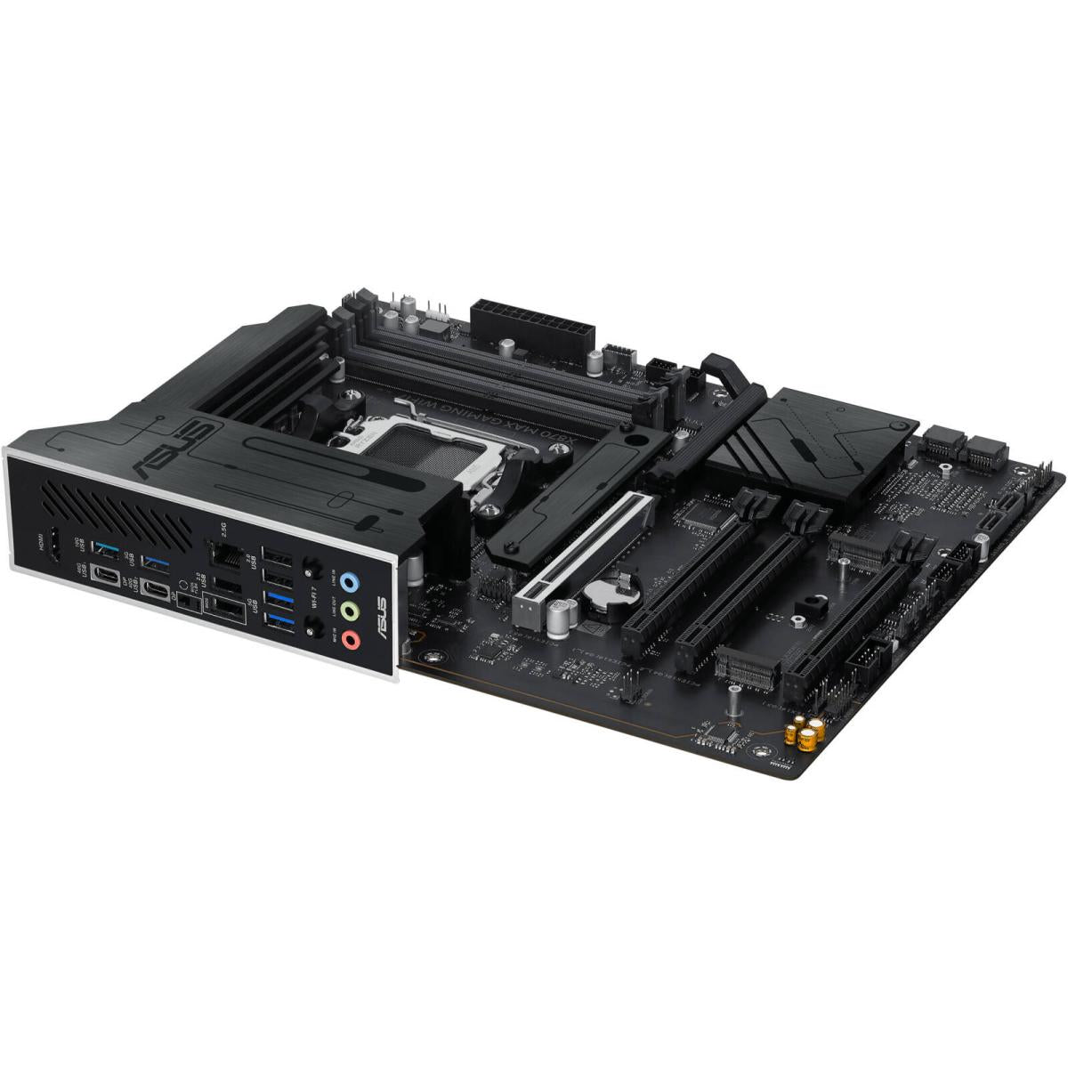 ASUS X870 MAX GAMING WIFI7 W AM5 ATX Motherboard, AMD X870 Chipset, 4x DDR5 DIMM Slots, Up to 256GB Max Memory, 1x PCIe 5.0 x16, 3x M.2 Slots, Wi-Fi 7 & Bluetooth v5.4, Black